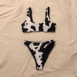 Cow Print High Waist Bottoms Bikini
